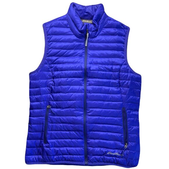 Eddie Bauer Womens Travex 700 Down Fill Puffer Vest Purple/Blue Packable Zip Sm - Picture 1 of 8